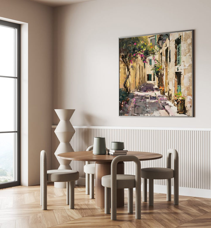 Elegant decor featuring ALLEYWAY MALLORCA artwork, enhancing modern interiors with unique aesthetics and functionality.