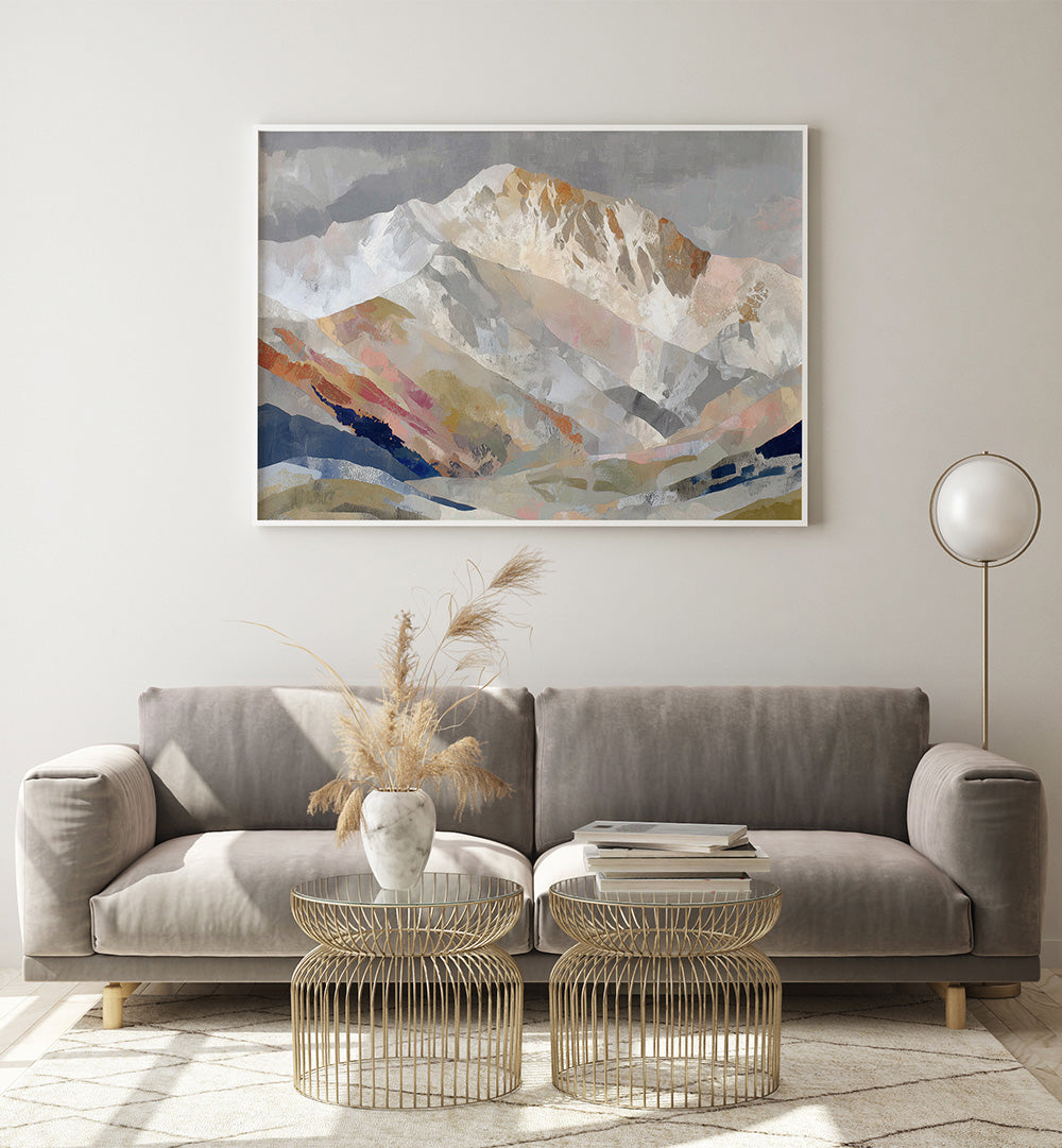 ALPINE BASIN WITH LAYERED RIDGES