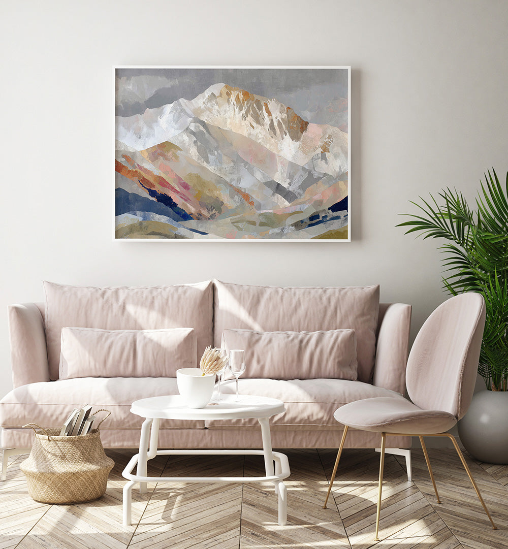 ALPINE BASIN WITH LAYERED RIDGES
