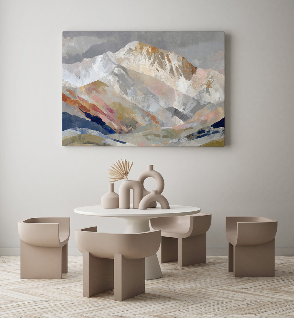 ALPINE BASIN WITH LAYERED RIDGES