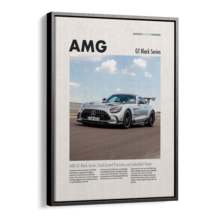 AMG GT Black Series Car Posters Automotive Wall Art Prints in Black Floater Frame