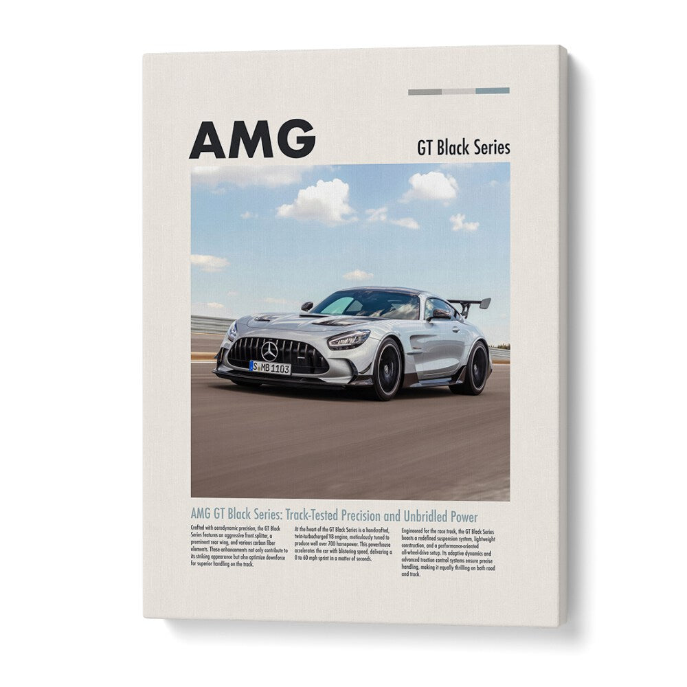 AMG GT Black Series Car Posters Automotive Wall Art Prints in Gallery Wrap