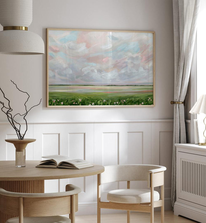 Elegant interior featuring the AMONGST THE WILDFLOWERS, LANDSCAPE PAINTINGS, showcasing nature-inspired beauty.