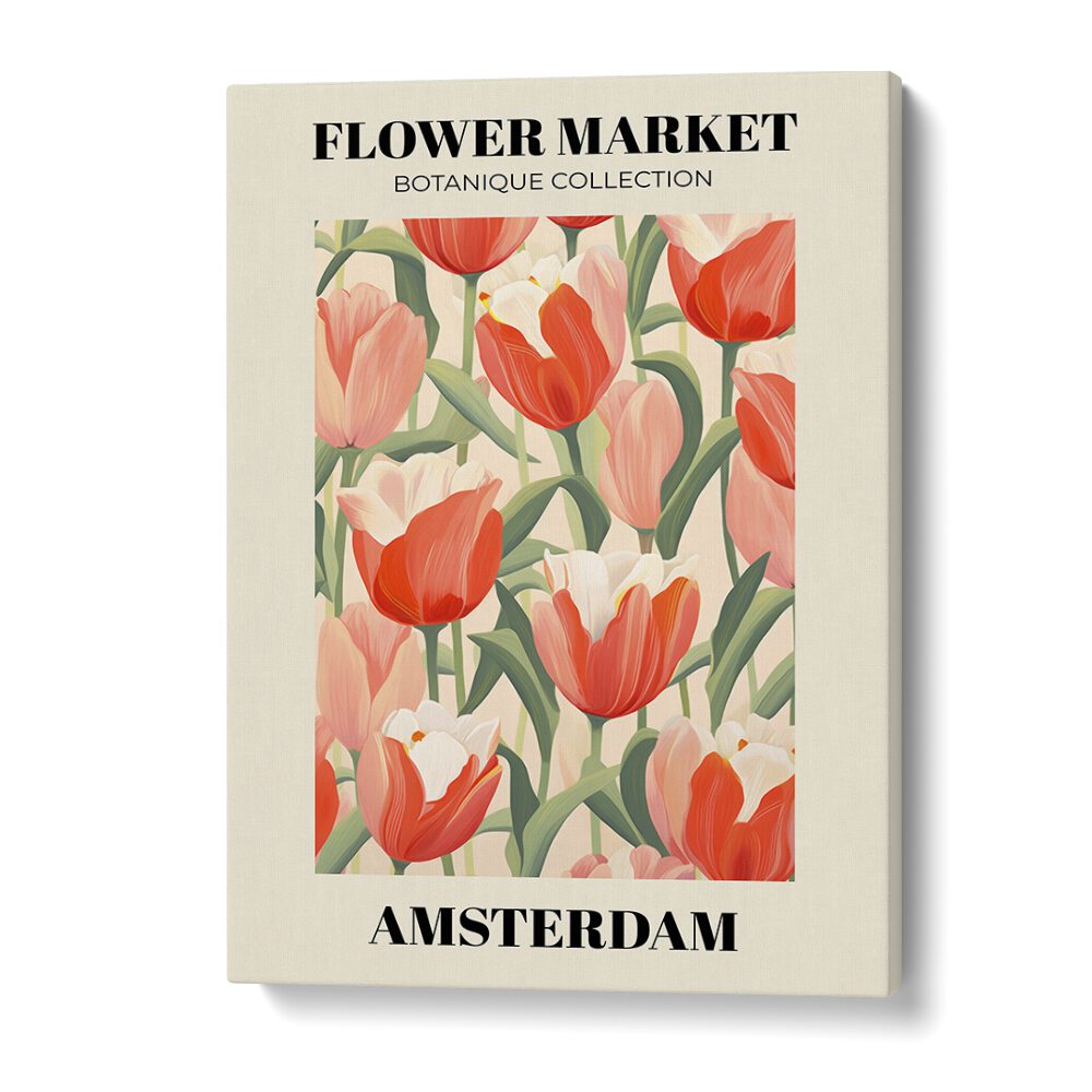 Amsterdam Flower Marketo Botanical Flower Paintings Artwork in Gallery Wrap