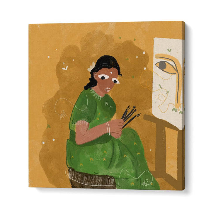 An Artist By Shreya Roy Chowdary, Indian Art Paintings Artwork in Gallery Wrap
