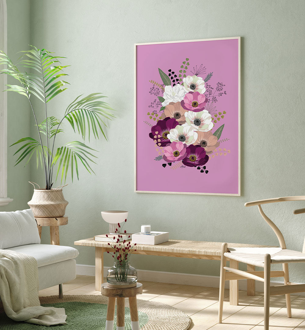 ANEMONES FLORAL BOUQUET PURPLE