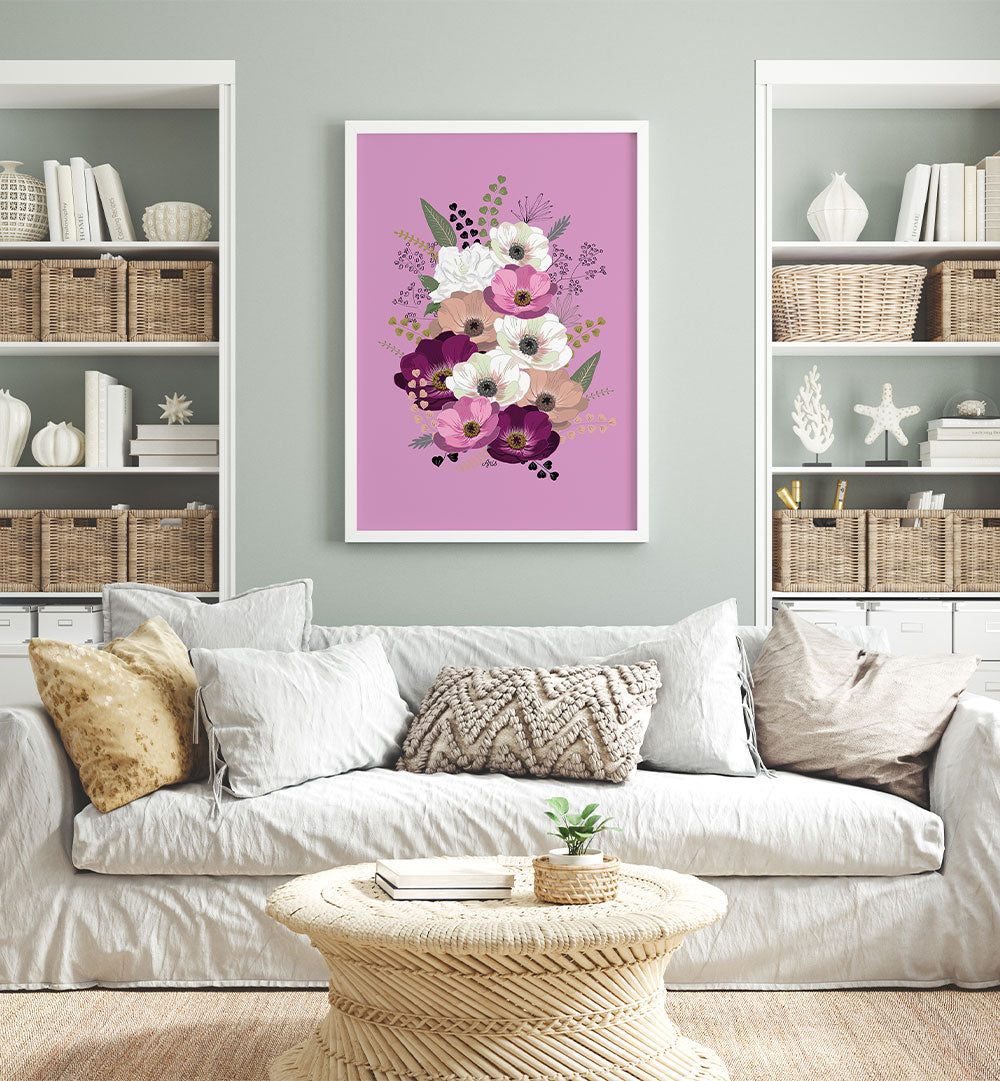 ANEMONES FLORAL BOUQUET PURPLE
