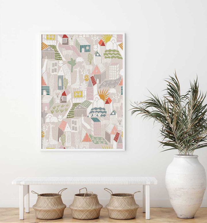 Whimsical Animals Hiding, Kids Room Paintings perfect for inspiring creativity in nurseries and playrooms.