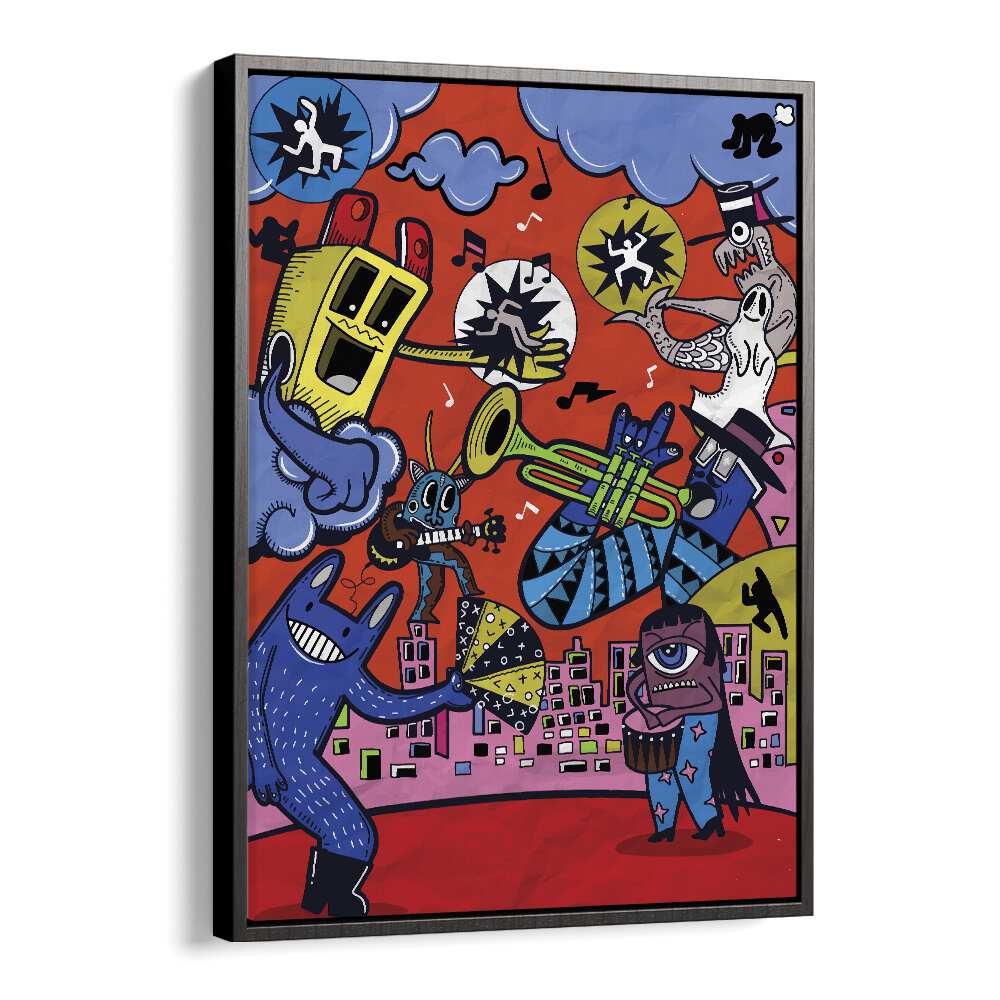 Animated Adventures Comic Art Artwork in Black Floater Frame