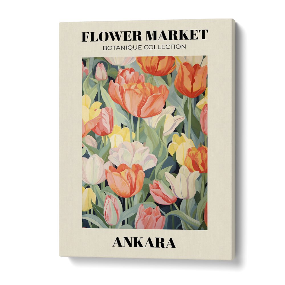 Ankara- Flower Marketo Botanical Flower Paintings Artwork in Gallery Wrap