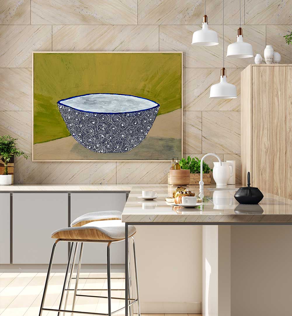 Transform your kitchen with ANNIE'S BOWL, KITCHEN POSTERS showcasing vibrant food art in a stylish setting.
