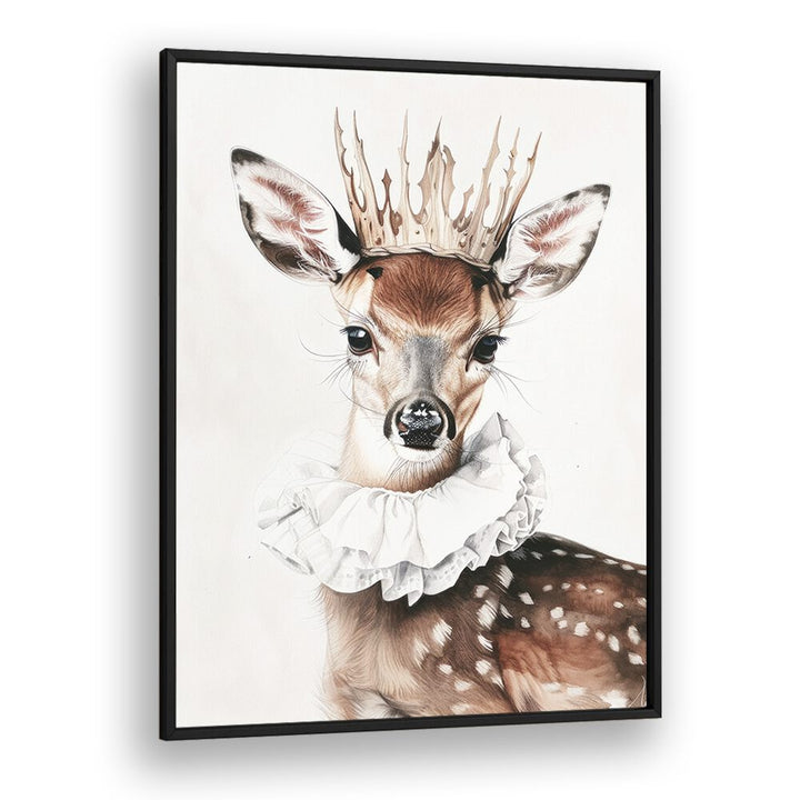 Antler - Crowned Prince Kids art Artwork in Black Plain Frame
