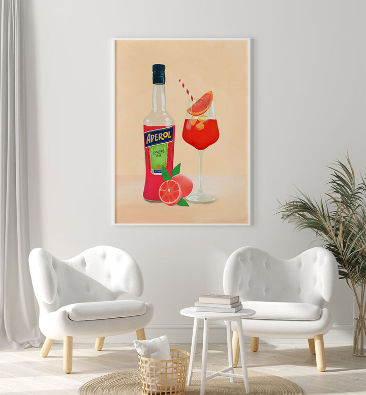 APEROL SPRITZ II , BAR art print featuring bottle and cocktail glass