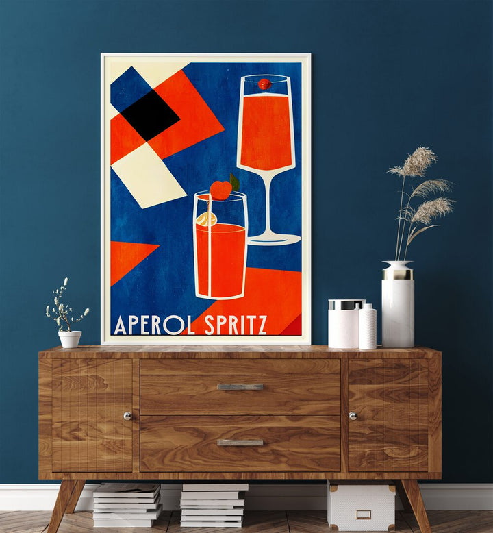 Vibrant APEROL SPRITZ, BAR & CAFE ART adding a modern touch to any space, perfect for home or commercial use.