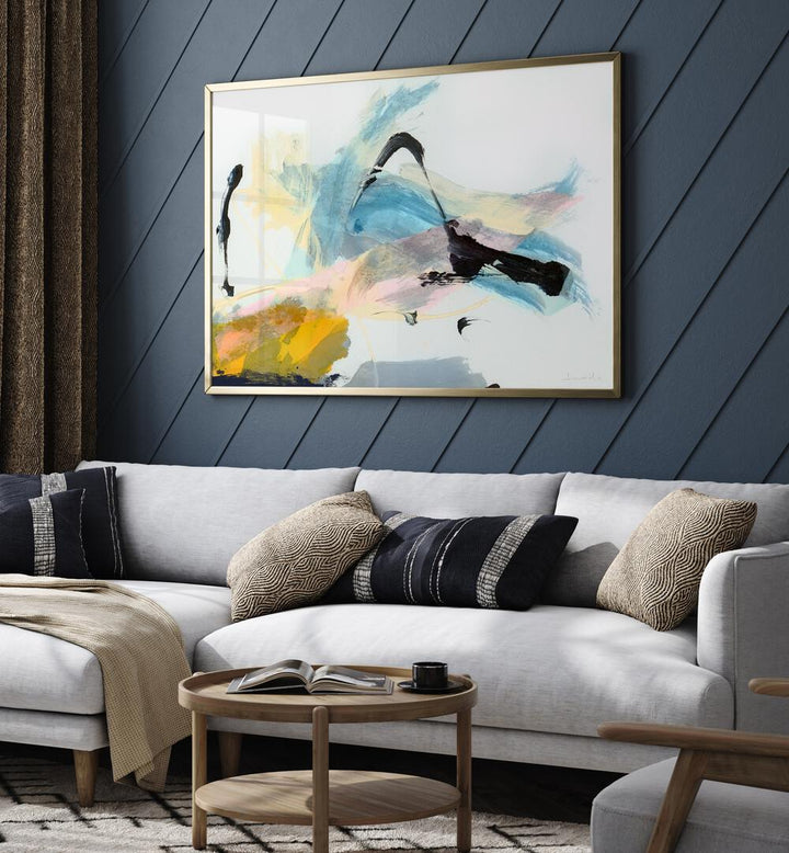 Stylish living room featuring ARCUS, ABSTRACT PAINTINGS, adding vibrant creativity to modern interiors.