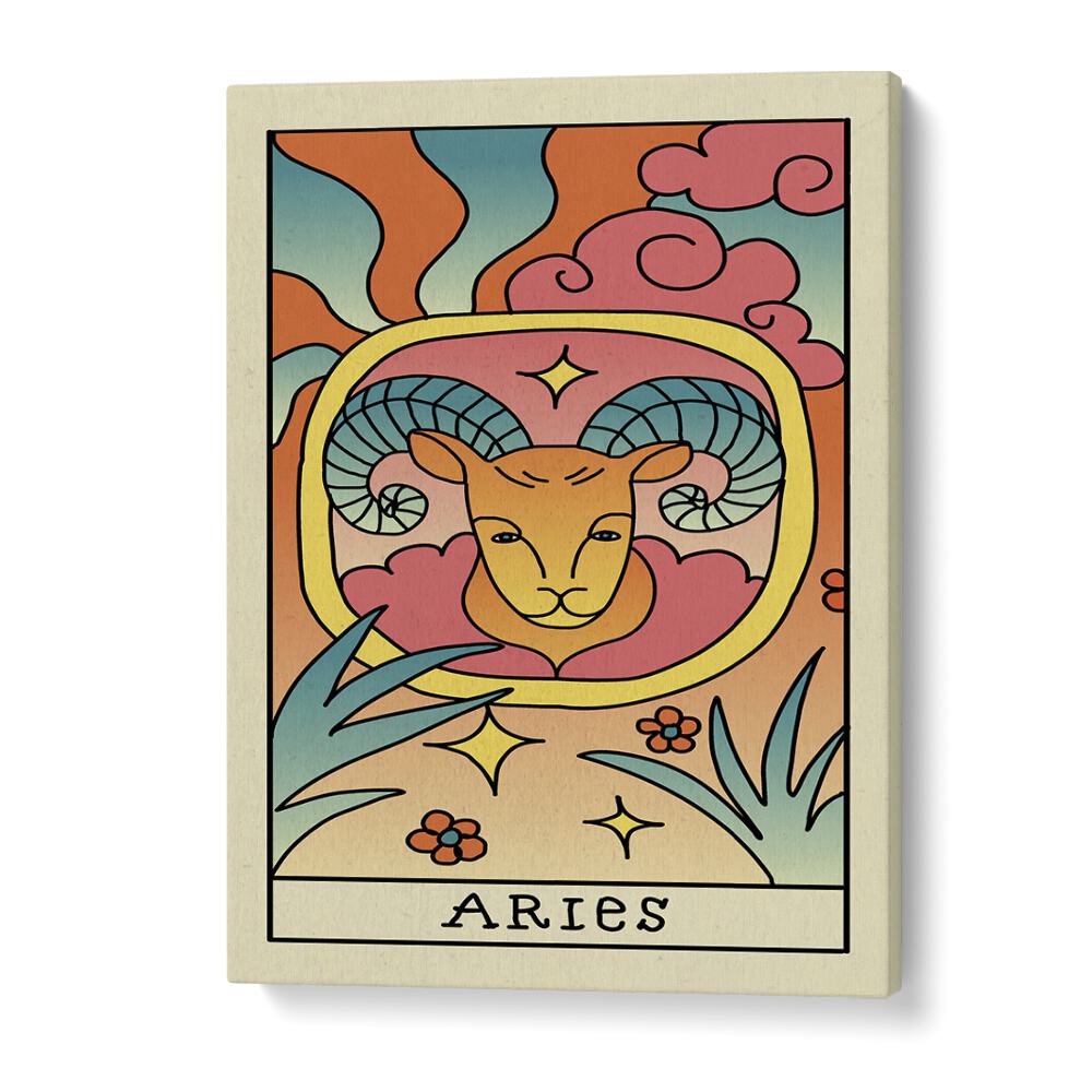 Aries Zodiac & Tarot Art Artwork in Gallery Wrap