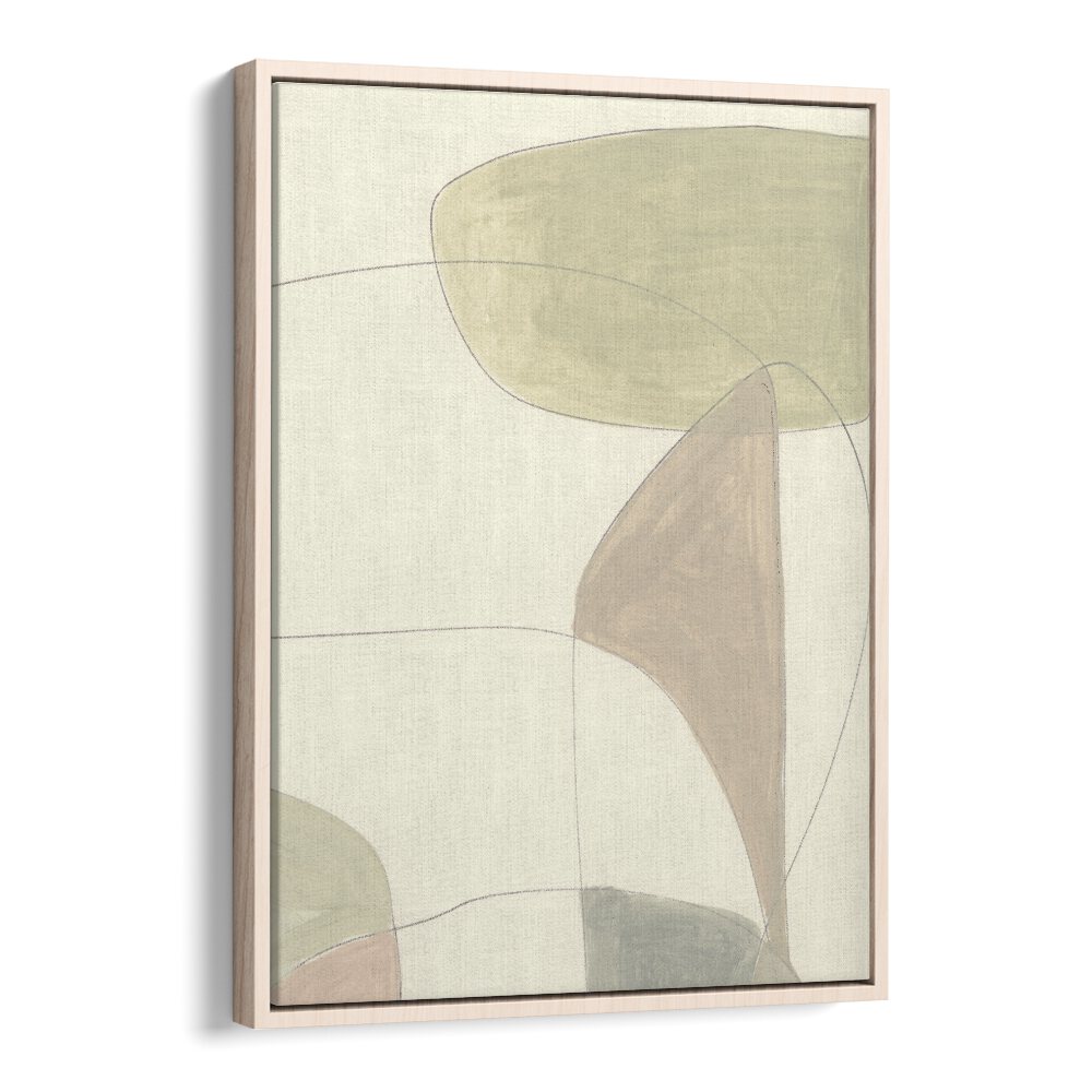 Around By Dan Hob day Abstract ArtArtwork in Oak Wood Floater Frame
