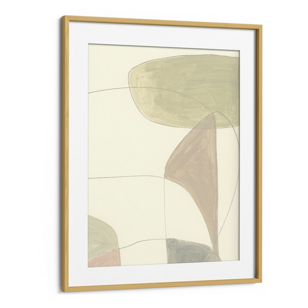 Around By Dan Hob day Abstract Art Artwork in Oak Wood Frame With Mount
