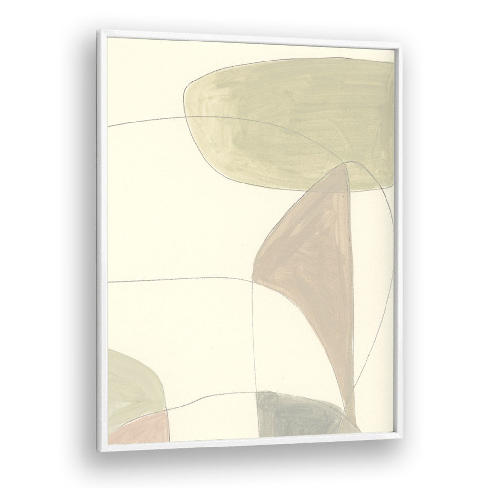 Around By Dan Hob day Abstract ArtArtwork in White Plain Frame