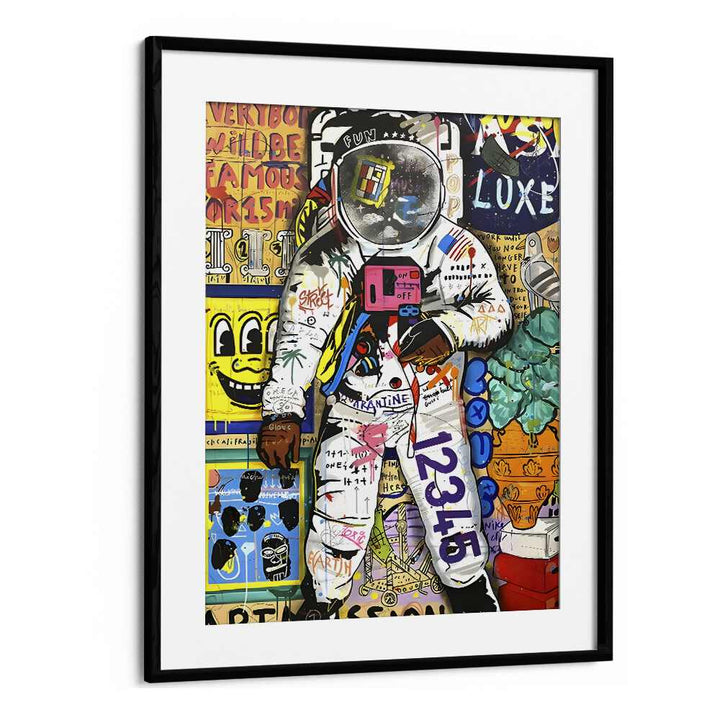 Astronaut X Pop Pop Art Artwork in Black Frame With Mount