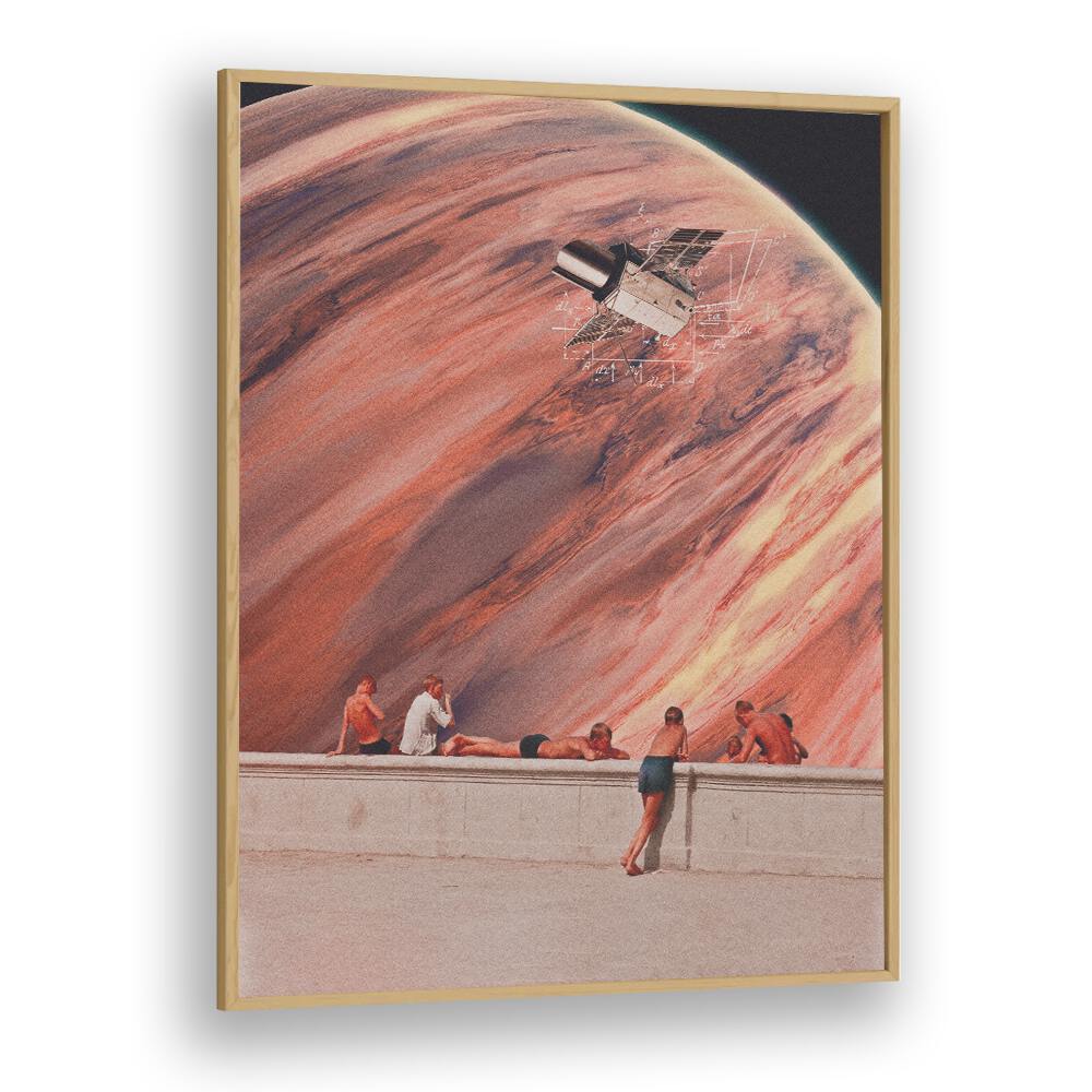 Astronomia Surreal Art Artwork in Oak Wood Plain Frame
