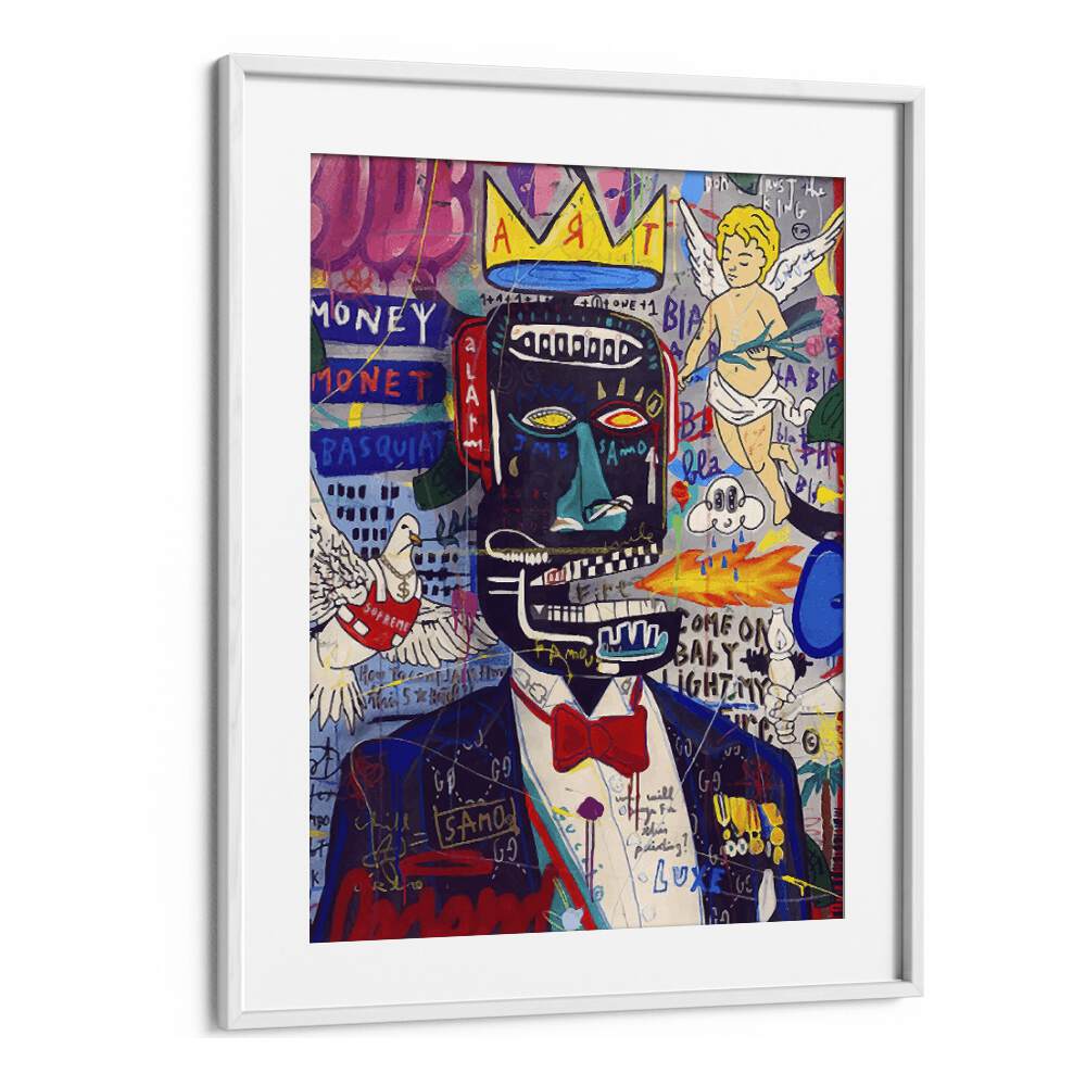 Atlanta Man Pop Artwork in White Frame With Mount