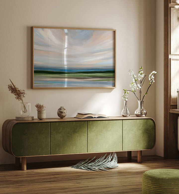Stunning AT SUNRISE, ABSTRACT PAINTINGS enhance home decor with the beauty of dawn's enchanting light.