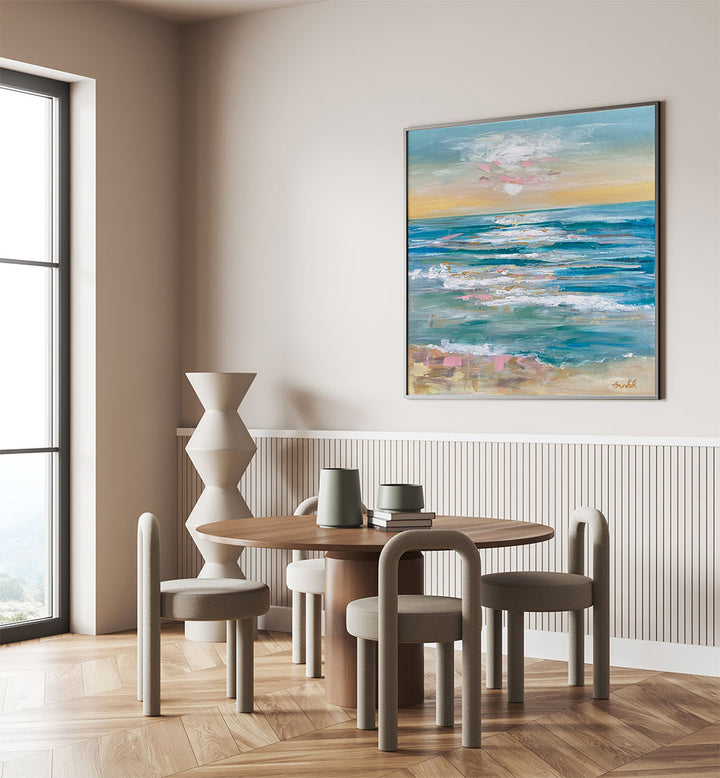 Bright and calming A TRANQUIL OCEAN, BEACH PAINTINGS enhance coastal decor, bringing serene vibes to your home.