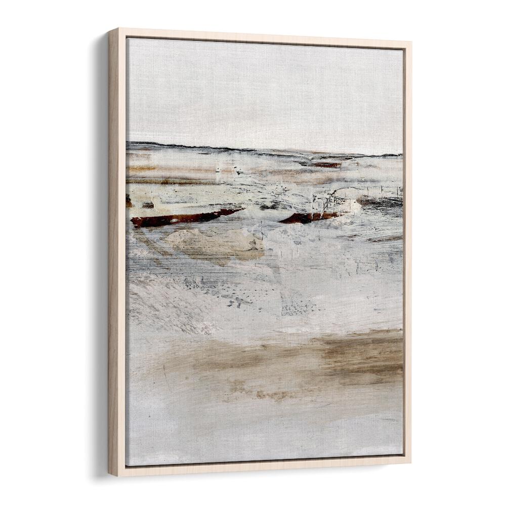 August I  By Dan Hob day Abstract ArtArtwork in Oak Wood Floater Frame
