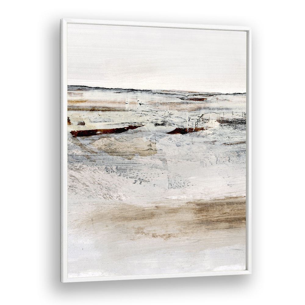 August I By Dan Hob day Abstract ArtArtwork in White Plain Frame