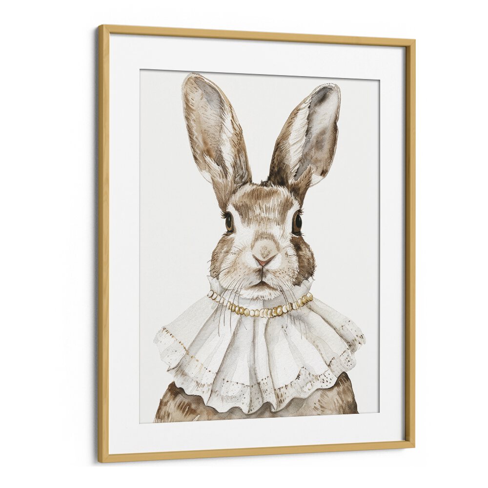 Aunt Emily Kids Art Artwork in Oak Wood Frame With Mount
