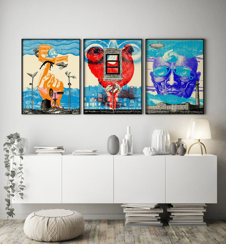 AWAKENINGS SET , SET OF 3 PAINTINGS