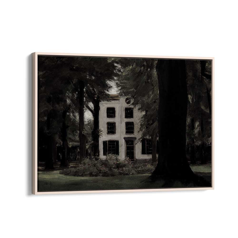 Abandoned Enclave Gothic Wall Art Prints in Oak Wood Floater Frame