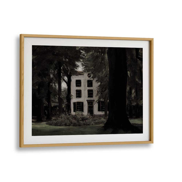 Abandoned Enclave Gothic Wall Art Prints in Oak Wood Frame With Mount