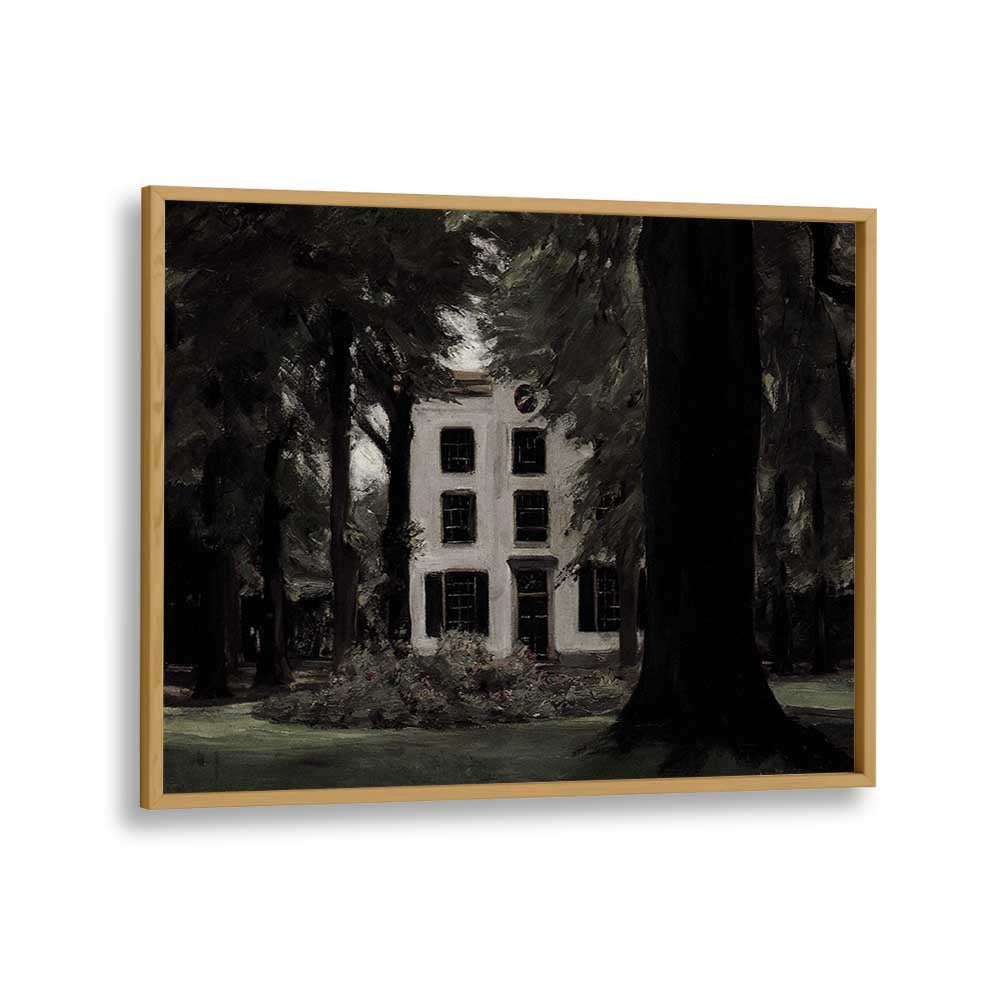 Abandoned Enclave Gothic Wall Art Prints in Oak Wood Plain Frame