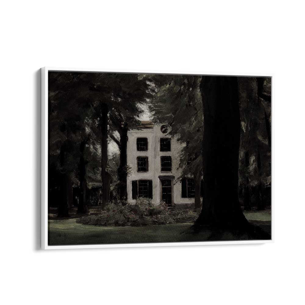 Abandoned Enclave Gothic Wall Art Prints in White Floater Frame