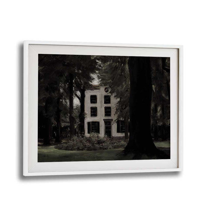 Abandoned Enclave Gothic Wall Art Prints in White Frame With Mount