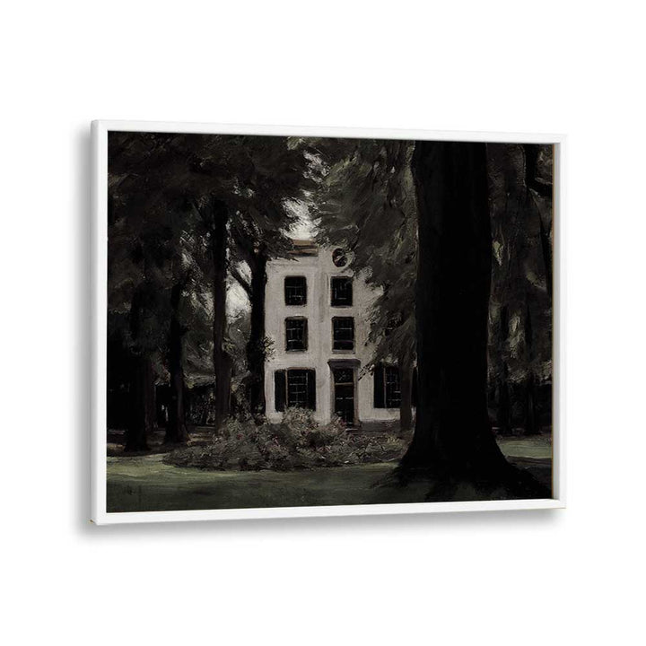 Abandoned Enclave Gothic Wall Art Prints in White Plain Frame