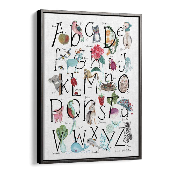 Abc Illustration By Caroline Bonne Muller Kids Room Painting in Black Floater Frame