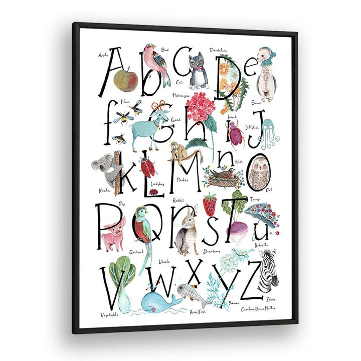 Abc Illustration By Caroline Bonne Muller Kids Room Painting in Black Plain Frame