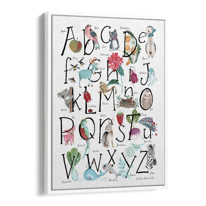 Abc Illustration By Caroline Bonne Muller Kids Room Painting in White Floater Frame