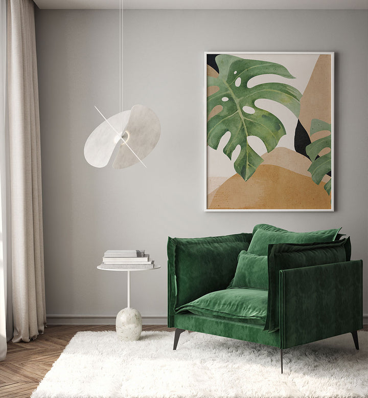 ABSTRACT ART TROPICAL LEAVES , BOHO ART PAINTINGS