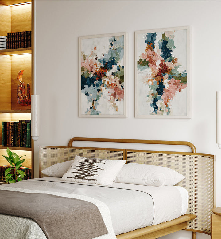 ABSTRACT BLOOM , SET OF 2 PAINTINGS