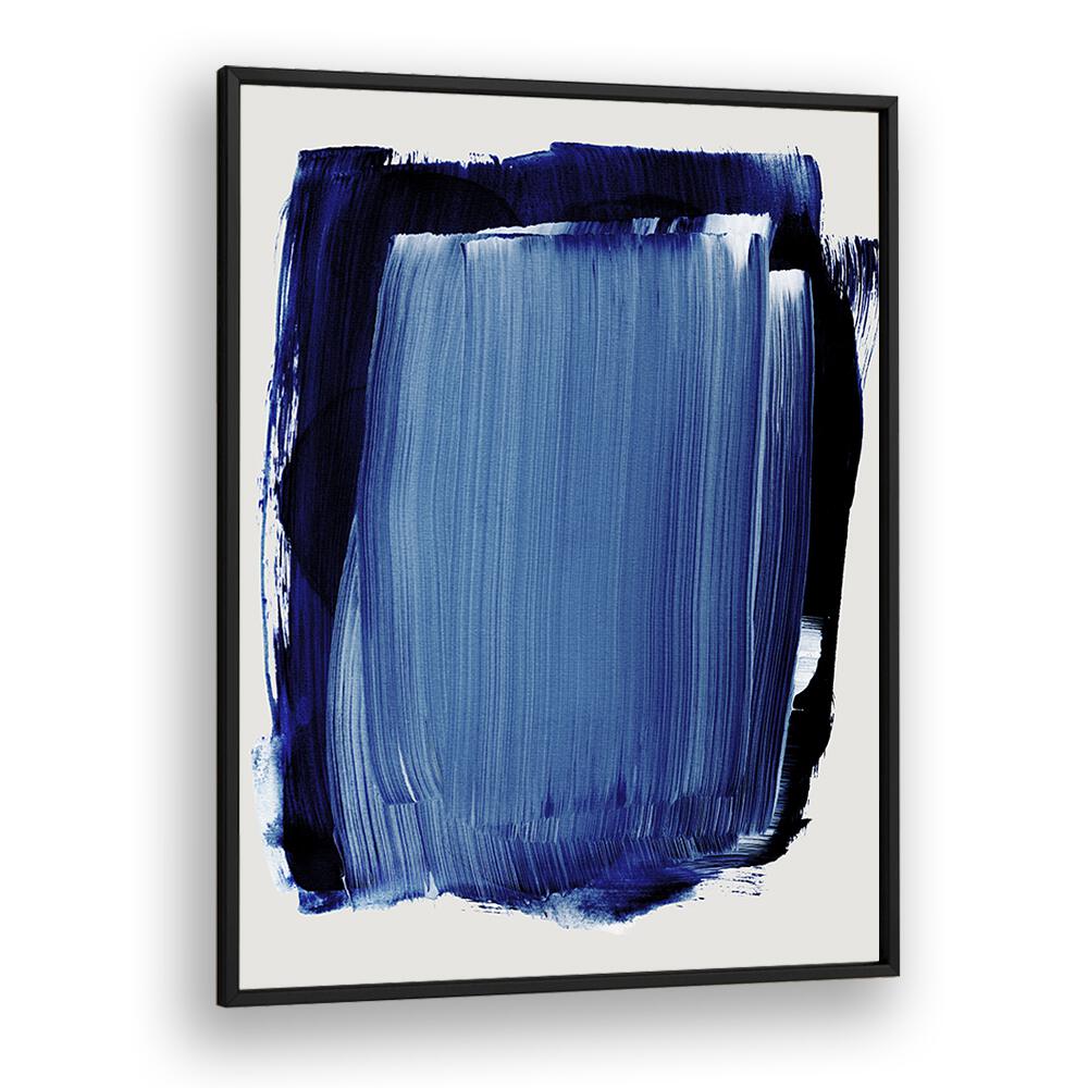 Abstract Blue White Brush Strokes By Mareike Bohmer Abstract Art Abstract Paintings in Black Plain Frame