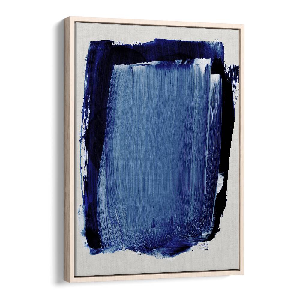 Abstract Blue White Brush Strokes By Mareike Bohmer Abstract Art Abstract Paintings in Oak Wood Floater Frame