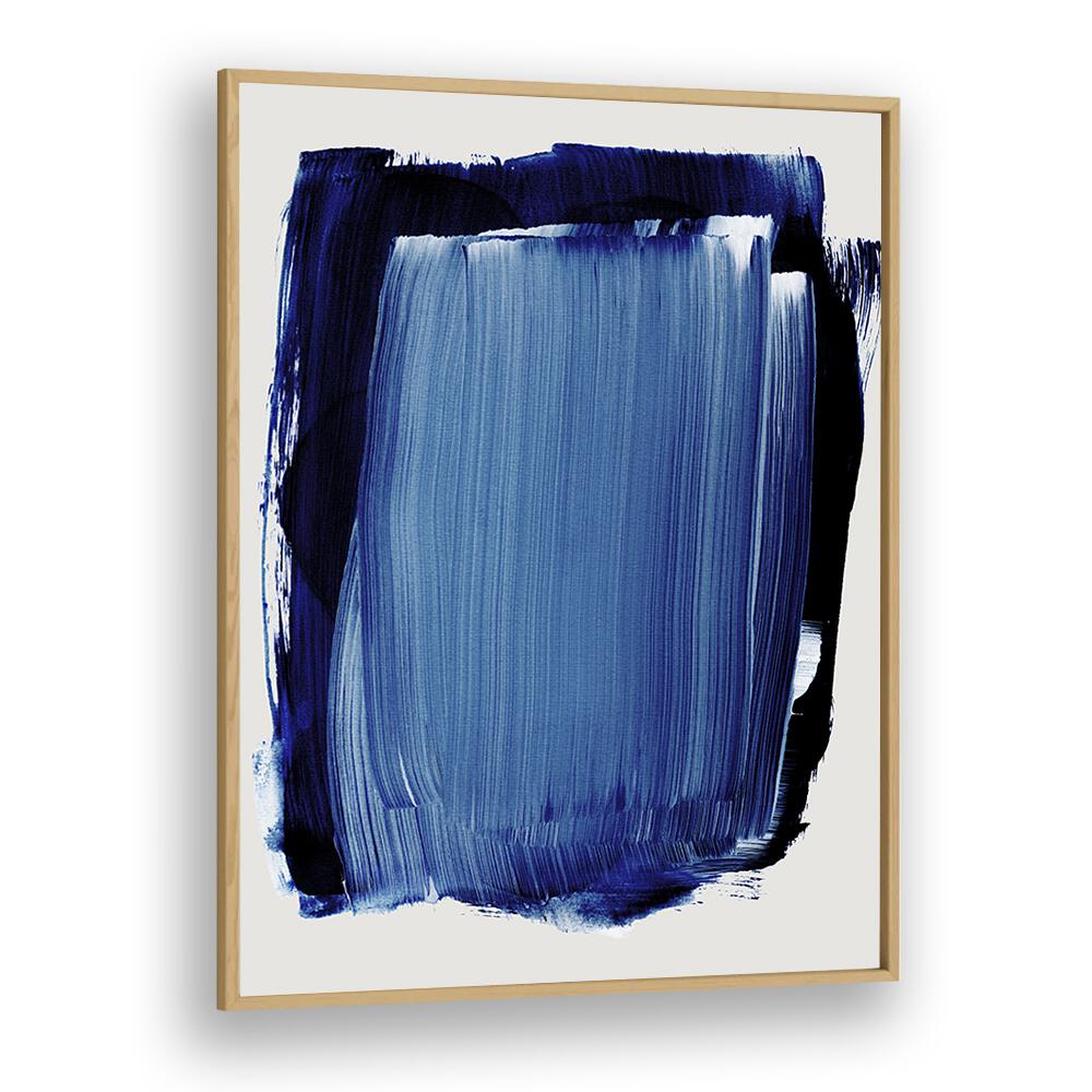 Abstract Blue White Brush Strokes By Mareike Bohmer Abstract Art Abstract Paintings in Oak Wood Plain Frame