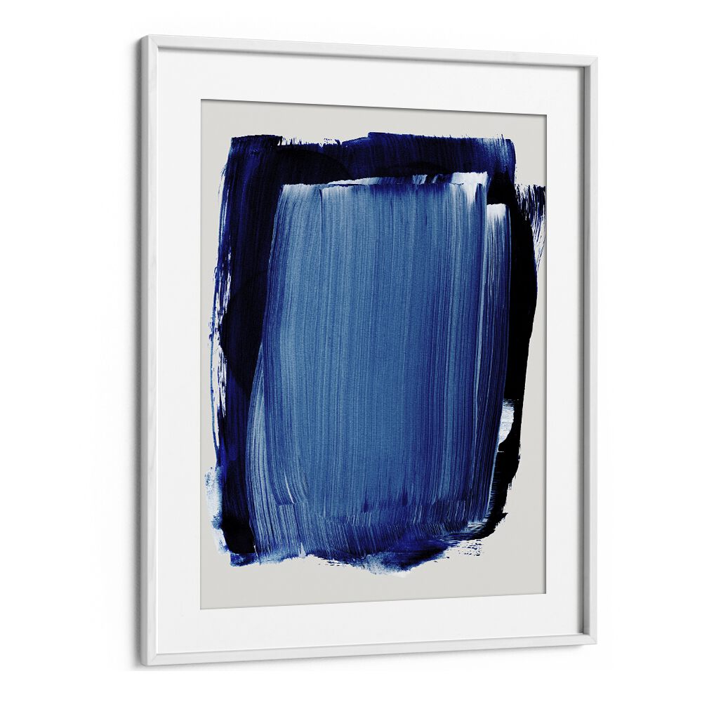 Abstract Blue White Brush Strokes By Mareike Bohmer Abstract Art Abstract Paintings in White Frame With Mount