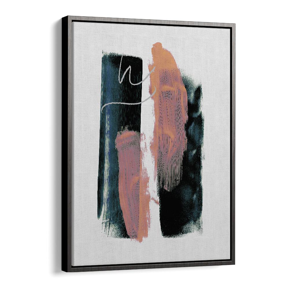 Abstract Brush Strokes Teal Green By Mareike Bohmer Abstract Art Abstract Paintings in Black Floater Frame