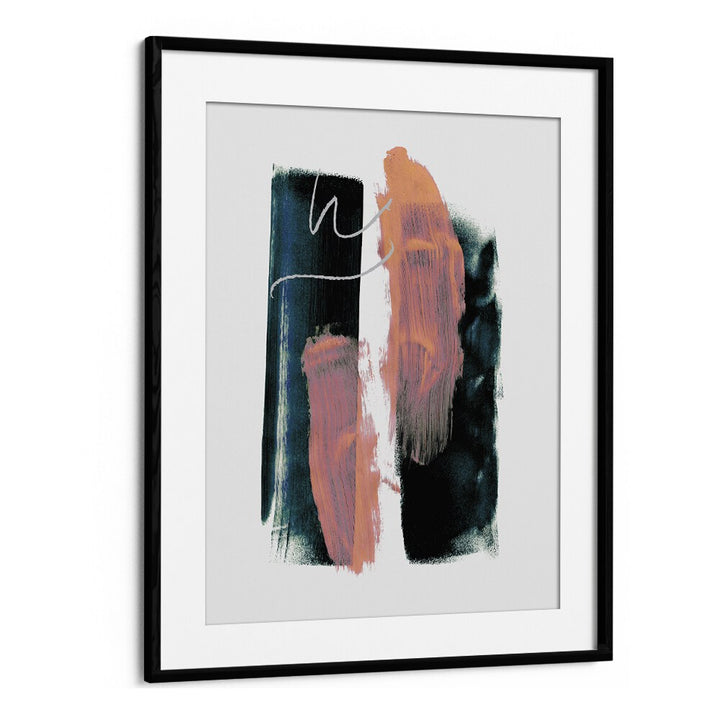 Abstract Brush Strokes Teal Green By Mareike Bohmer Abstract Art Abstract Paintings in Black Frame With Mount