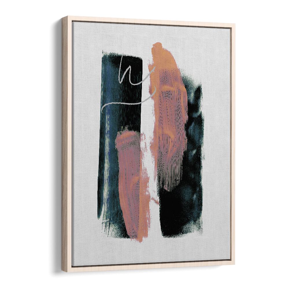 Abstract Brush Strokes Teal Green By Mareike Bohmer Abstract Art Abstract Paintings in Oak Wood Floater Frame